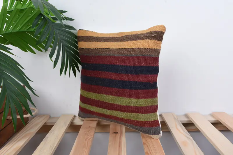 Cozy Throw Cushion Case, Home Decor Pillow, Boho Pillow Sham Cover, Cushion, Turkish Pillow, Farmhouse Pillow Cover, 12x12 Blue Cushion Case - 5