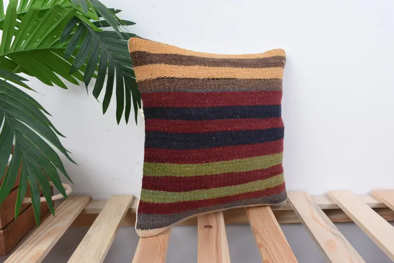 Cozy Throw Cushion Case, Home Decor Pillow, Boho Pillow Sham Cover, Cushion, Turkish Pillow, Farmhouse Pillow Cover, 12x12 Blue Cushion Case - 4