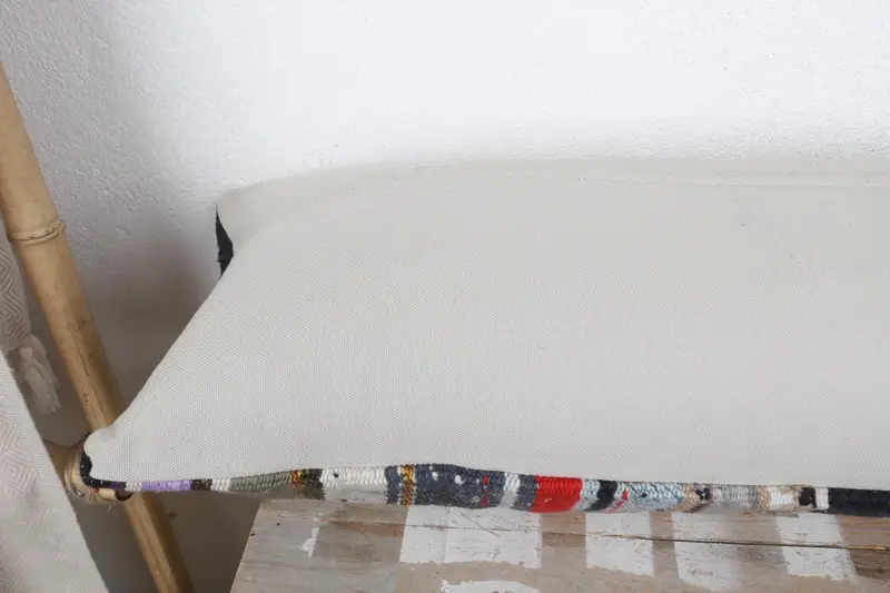 Boho Pillow Sham Cover, Vintage Pillow, Cushion Case, Neutral Throw Cushion, Kilim Cushion Sham, Colorful Cushion, 12x43 Blue Cushion - 7