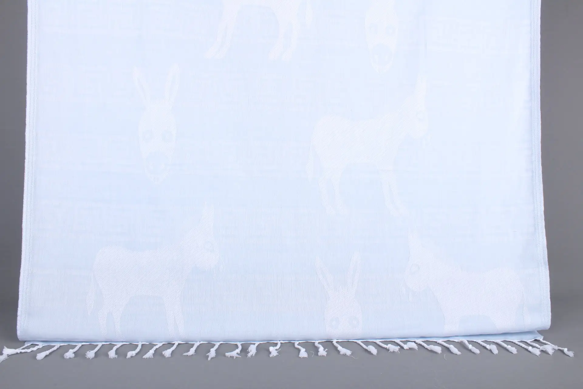 Patterned Towel Turkish Organic Cotton Ice Blue, 40x71 Inches - 1