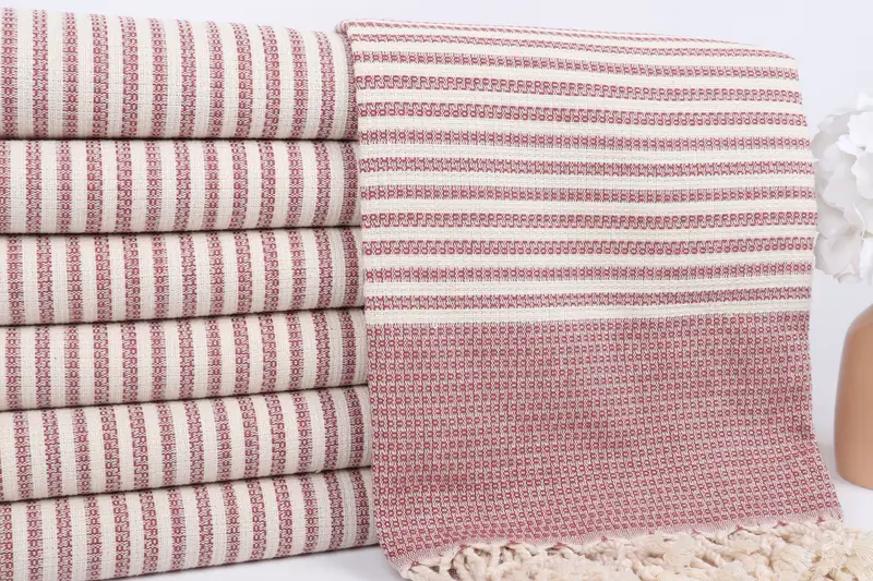 Valentines Gift, Monogram Turkish Towel, Gift For Her, Bachelorette Party Gifts Bridesmaids, Wedding Anniversary Gift, 68x40 Cotton Striped Towel - 2