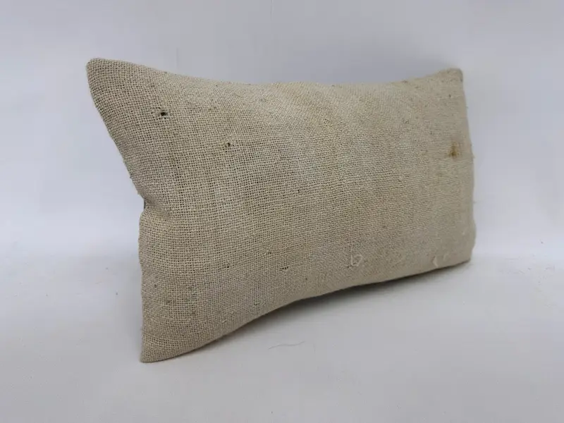 Boho Pillow, Boho Pillow Sham Cover, Cushion Cover, Outdoor Bolster Pillow Sham, Antique Pillows, 12x20 Beige Cushion, Handwoven Pillow Cover Pillow - 3