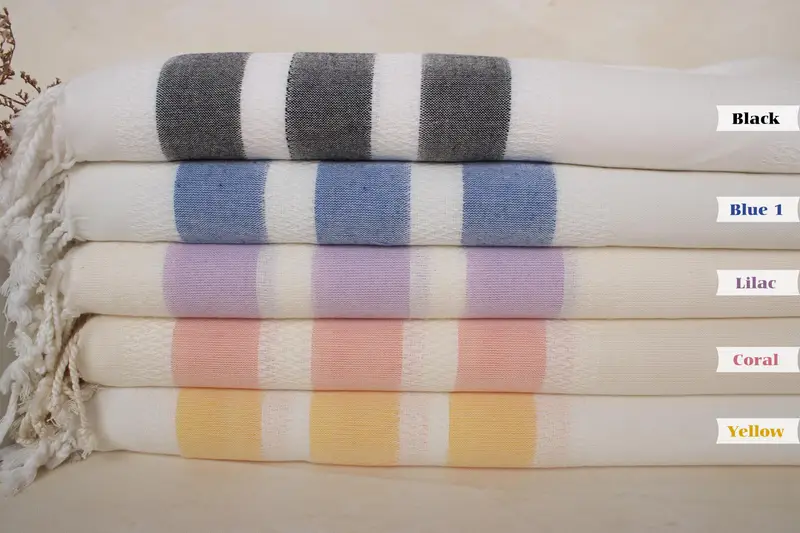 Oversized Beach Towel, Personalized Gift, Custom Wedding Towel, Bridal Gifts, Thin towel, Bachelorette Party Favors, 70x38 Cotton Striped Towel - 2