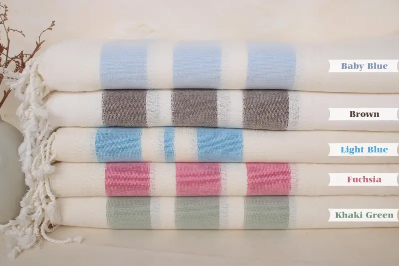 Oversized Beach Towel, Personalized Gift, Custom Wedding Towel, Bridal Gifts, Thin towel, Bachelorette Party Favors, 70x38 Cotton Striped Towel - 1