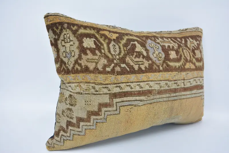 Aztec Pillow Sham, Pillow Cover, 16x24 Brown Pillow Case, Handmade Kilim Cushion, Aesthetic Pillow Cover, Interior Designer Pillow, Pillow for Couch - 3