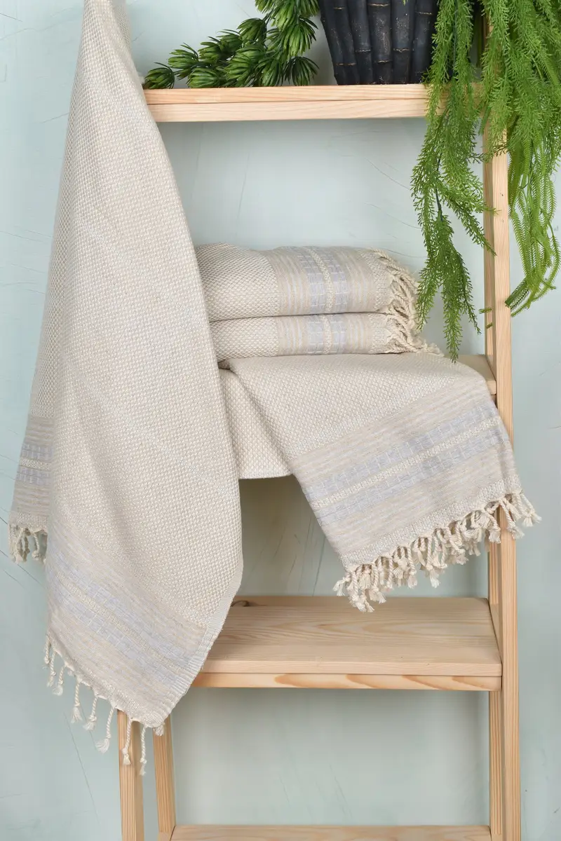 Summer Towel, Bathroom Towel, Turkish bath towel, Custom Beach Towel, Lightweight Turkish towel, 68x40 Linen Striped Towel, Turkish Beach Towel Bulk - 6