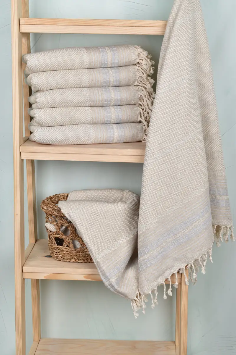 Summer Towel, Bathroom Towel, Turkish bath towel, Custom Beach Towel, Lightweight Turkish towel, 68x40 Linen Striped Towel, Turkish Beach Towel Bulk - 3