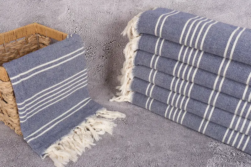 Antibacterial Turkish peshtemal towel, Monogrammed Beach Towel, Bath towel, Valentines Day Gift Idea, 70x40 Cotton Striped Towel, Custom Gift - 3