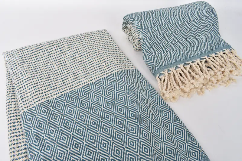 Hammam towel, Bridesmaid Proposal Gift, 70x40 Cotton Chevron Towel, Turkish hand towel, Sand-free towel, Thin and lightweight Turkish peshtemal - 7