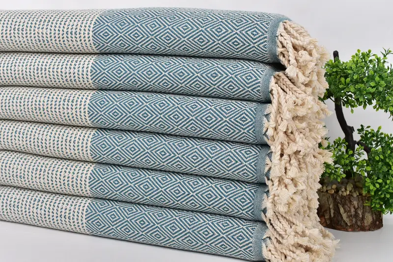 Hammam towel, Bridesmaid Proposal Gift, 70x40 Cotton Chevron Towel, Turkish hand towel, Sand-free towel, Thin and lightweight Turkish peshtemal - 3