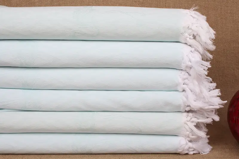 ビーチタオル モノグラム トルコ綿 アイスブルー柄、40x71インチ