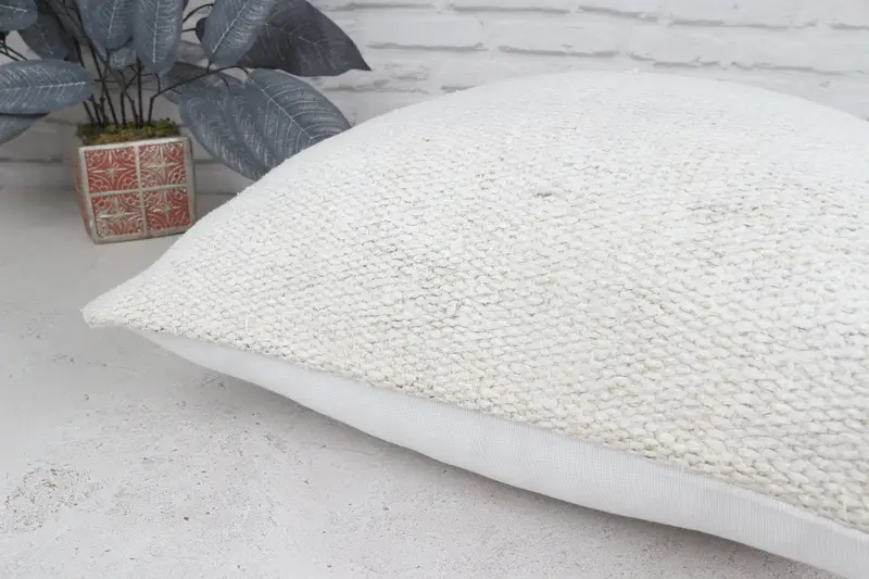 Kilim Pillow, Neutral Throw Pillow Cover, Boho Pillow Sham Cover, 20x20 White Pillow Sham, Pillow Cover, Shabby Chic Pillow Sham, Gift Pillow - 8