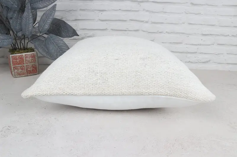 Kilim Pillow, Neutral Throw Pillow Cover, Boho Pillow Sham Cover, 20x20 White Pillow Sham, Pillow Cover, Shabby Chic Pillow Sham, Gift Pillow - 6