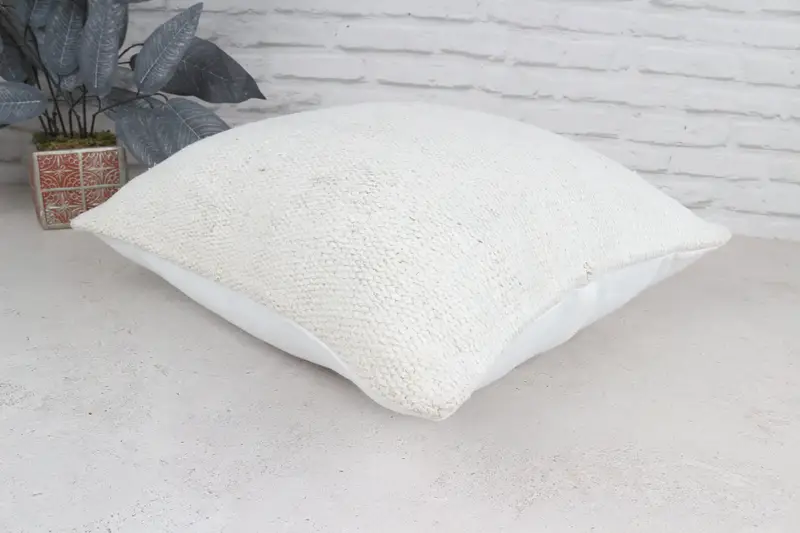 Kilim Pillow, Neutral Throw Pillow Cover, Boho Pillow Sham Cover, 20x20 White Pillow Sham, Pillow Cover, Shabby Chic Pillow Sham, Gift Pillow - 7