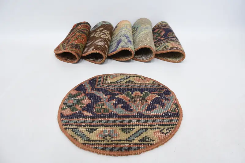 Manteles individuales bohemios azules y naranjas, 25 pulgadas de ancho para eventos formales