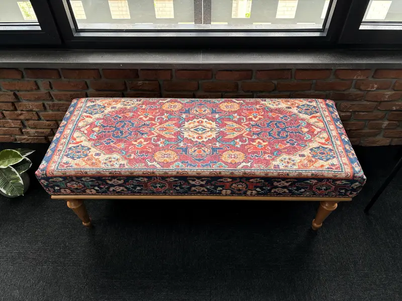 Modüler Kırmızı Osmanlı, Kilimden Esinlenmiş Yün Karışımlı Kumaş, Koltuk Takımı