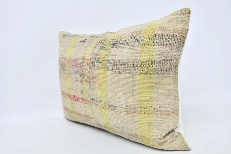 Kilim Pillow Cover, Square Throw Cushion Case, Bed Cushion Cover, 20x28 Yellow Pillow, Pillow, Bolster Throw Pillow, Home Decor Pillow, Kilim Pillow - 4