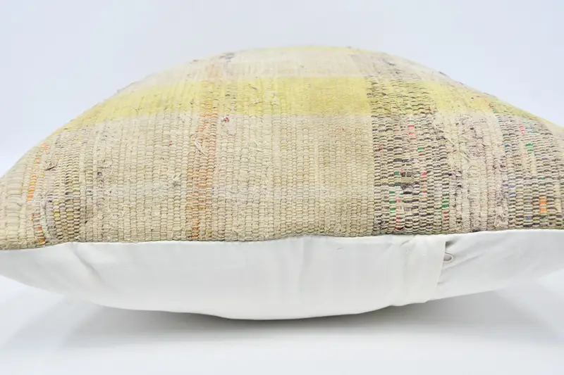 Kilim Pillow Cover, Square Throw Cushion Case, Bed Cushion Cover, 20x28 Yellow Pillow, Pillow, Bolster Throw Pillow, Home Decor Pillow, Kilim Pillow - 5