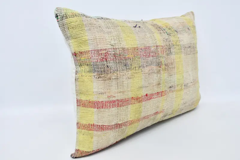 Kilim Pillow Cover, Square Throw Cushion Case, Bed Cushion Cover, 20x28 Yellow Pillow, Pillow, Bolster Throw Pillow, Home Decor Pillow, Kilim Pillow - 3