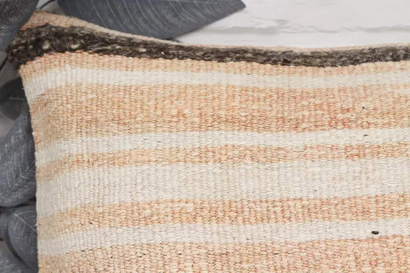 Cushion, Handmade Kilim Cushion, 16x24 Beige Cushion Cover, Antique Pillows, Boho Pillow Sham Cover, Muted Cushion, Crochet Pattern Pillow Cover - 2