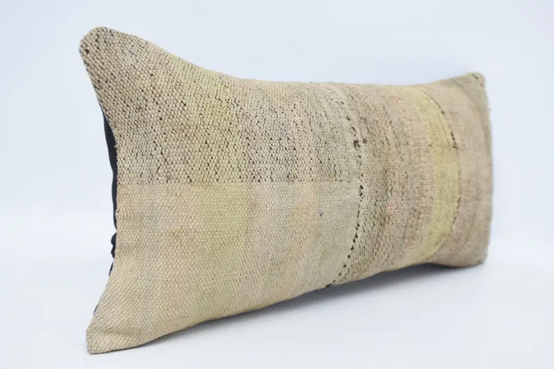 Sustainable Cushion Cover, Boho Pillow Sham Cover, 12x24 Beige Cushion Cover, Antique Pillows, Gift Pillow, Cushion, Natural Pillow Case - 3