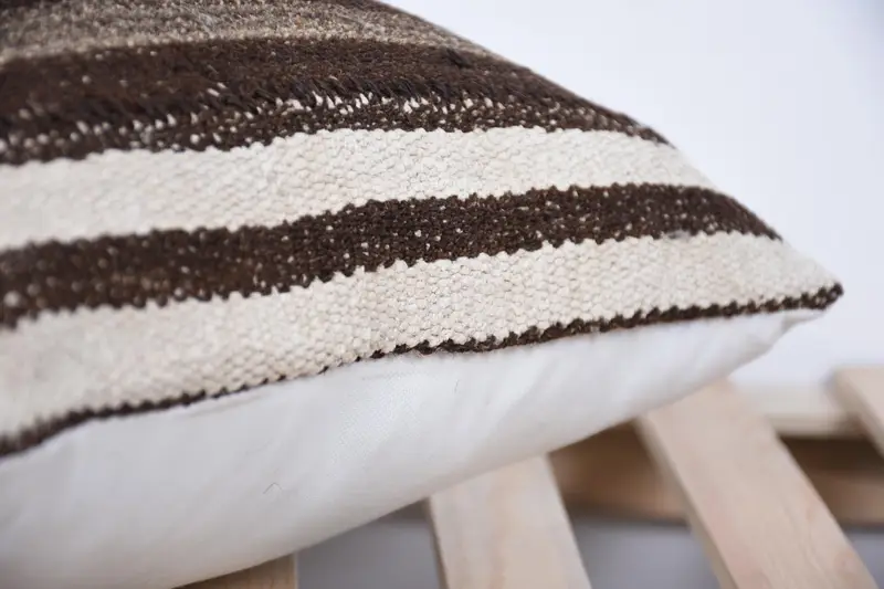 Home Decor Pillow, Vintage Kilim Throw Pillow, Rustic Cushion, Turkish Kilim Pillow, 18x18 Brown Cushion Cover, Natural Cushion, Cushion Case - 7