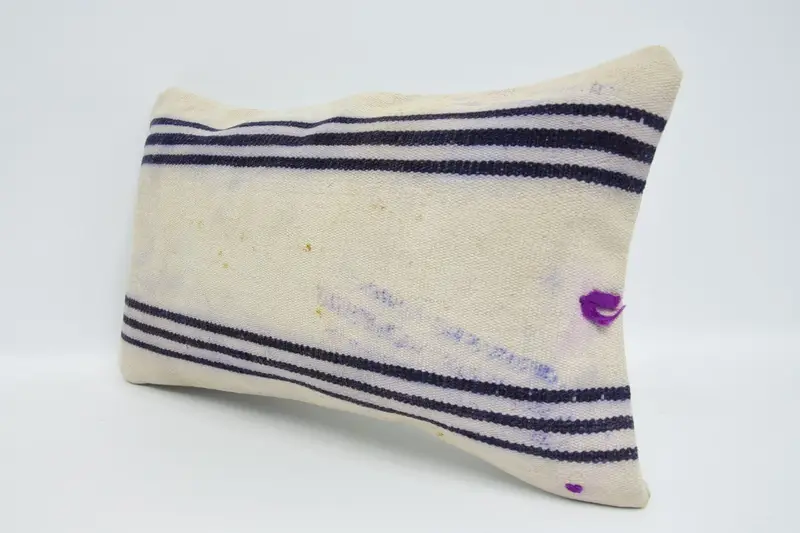 Cushion, Antique Pillows, Handmade Kilim Cushion, 12x20 White Cushion Cover, Kilim Cushion Sham, Nautical Throw Cushion Cover - 4