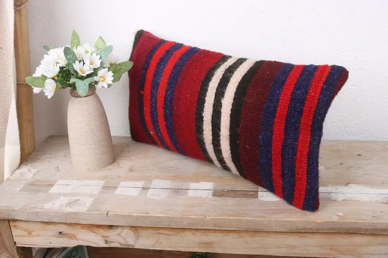 8x16 Red Cushion Case, Pillow for Sofa, Custom Pillow Sham, Cushion Case, Pastel Cushion Case, Antique Pillows, Ethnical Kilim Rug Pillow - 4