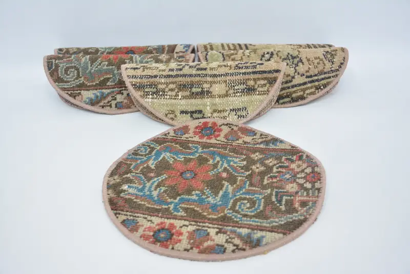 Elegante mantel individual circular marrón y bronce, decoración rústica de cocina Kilim