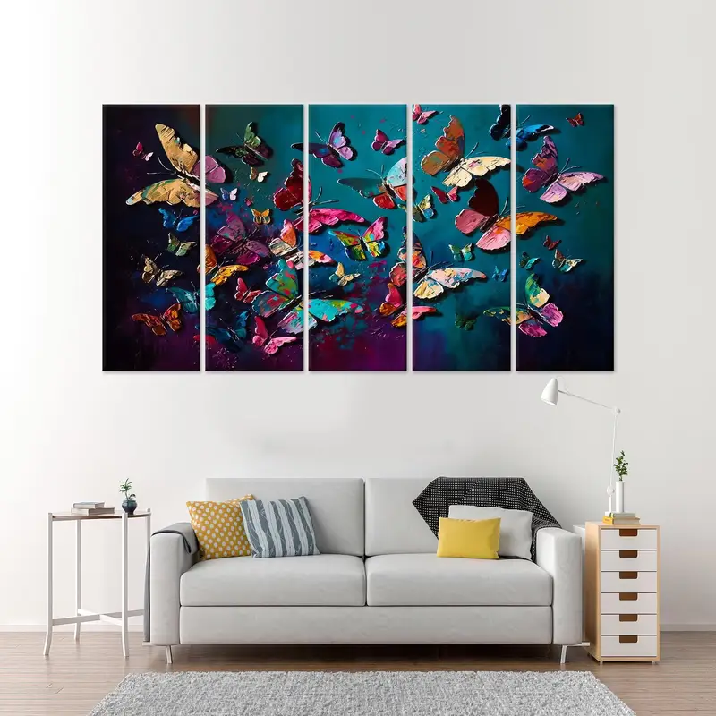 Butterfly Canvas Art, Colorful Art Decor, Modern, Abstract Wall Art, Butterfly Lover Gift, Wall Hanging Decor, Animal Canvas Decor - 4