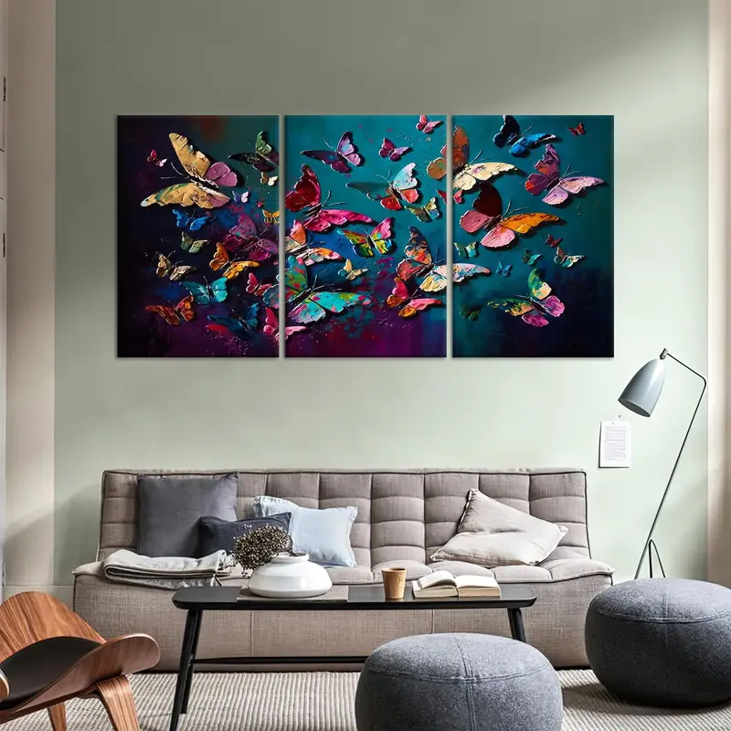 Butterfly Canvas Art, Colorful Art Decor, Modern, Abstract Wall Art, Butterfly Lover Gift, Wall Hanging Decor, Animal Canvas Decor - 2