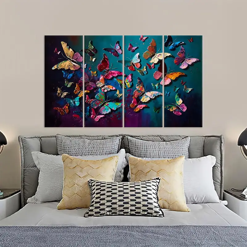 Butterfly Canvas Art, Colorful Art Decor, Modern, Abstract Wall Art, Butterfly Lover Gift, Wall Hanging Decor, Animal Canvas Decor - 3