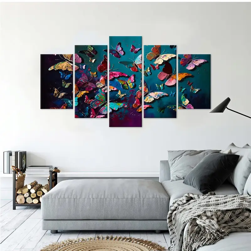 Butterfly Canvas Art, Colorful Art Decor, Modern, Abstract Wall Art, Butterfly Lover Gift, Wall Hanging Decor, Animal Canvas Decor - 5