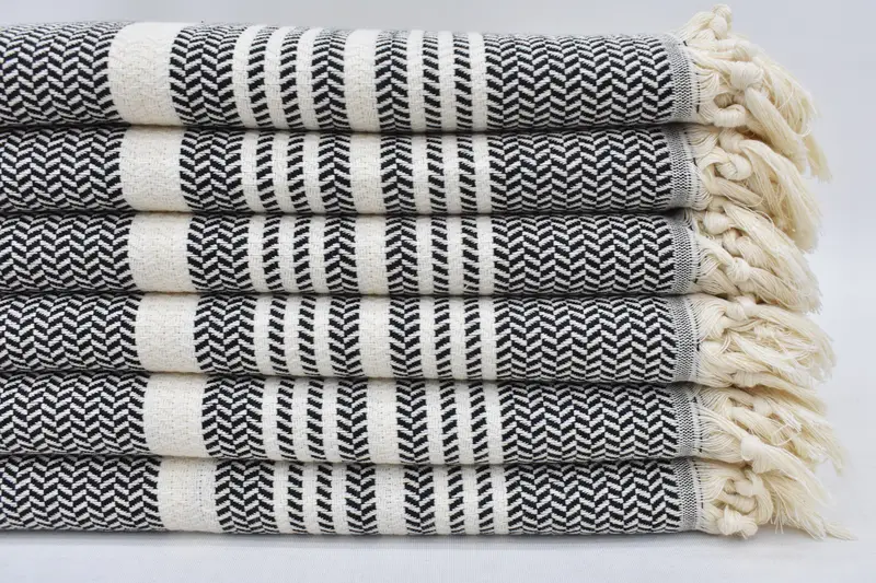 Monogram Kitchen Towel, 40x18 Cotton Striped Towel, Personalized Hand Towel, Grandma Gift, Summer Gift, Bridesmaid Gift, Personalized Kitchen Towel - 2