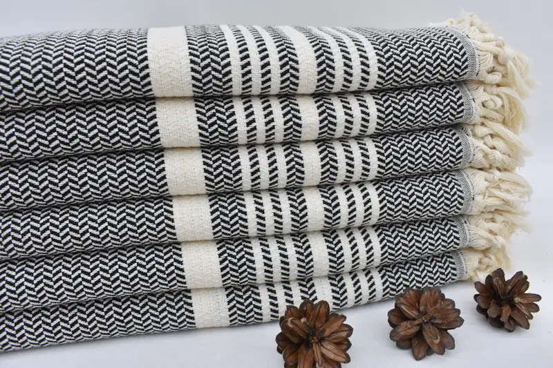 Monogram Kitchen Towel, 40x18 Cotton Striped Towel, Personalized Hand Towel, Grandma Gift, Summer Gift, Bridesmaid Gift, Personalized Kitchen Towel - 4