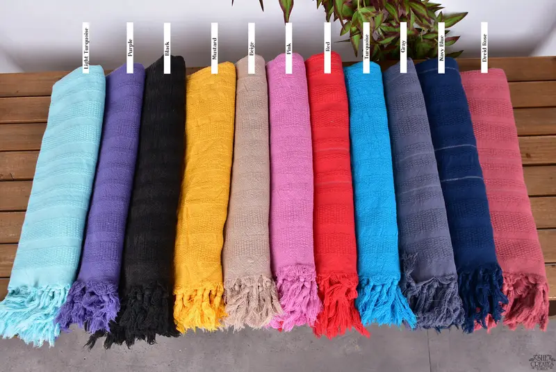 Large Turkish Towel, Holiday Towel, Cotton towel, Wedding Gift For Bride, Bachelorette Party Favors, 68x36 Cotton Stonewashed Striped Towel - 2