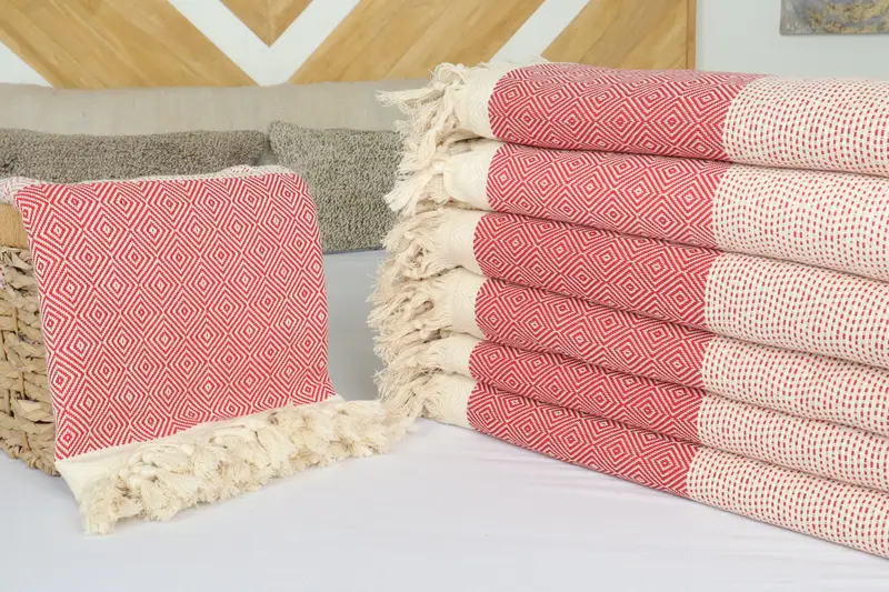 Decorative Blanket, Bachelorette Gifts, 104x80 Cotton Diamond Towel, Beach Bachelorette Party Decorations, Woven Throw Blanket, Bride Gift - 4