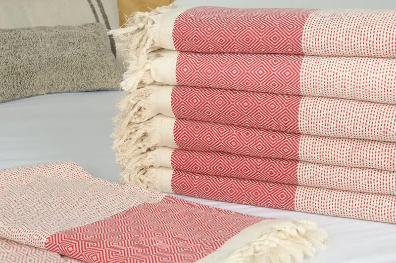Decorative Blanket, Bachelorette Gifts, 104x80 Cotton Diamond Towel, Beach Bachelorette Party Decorations, Woven Throw Blanket, Bride Gift - 3