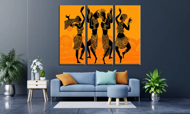 Papuans Dancing African People Canvas, Abstract Wall Art, Artistic Painting Poster, Music Canvas Wall Art, Abstract Canvas Art, African Art - 3