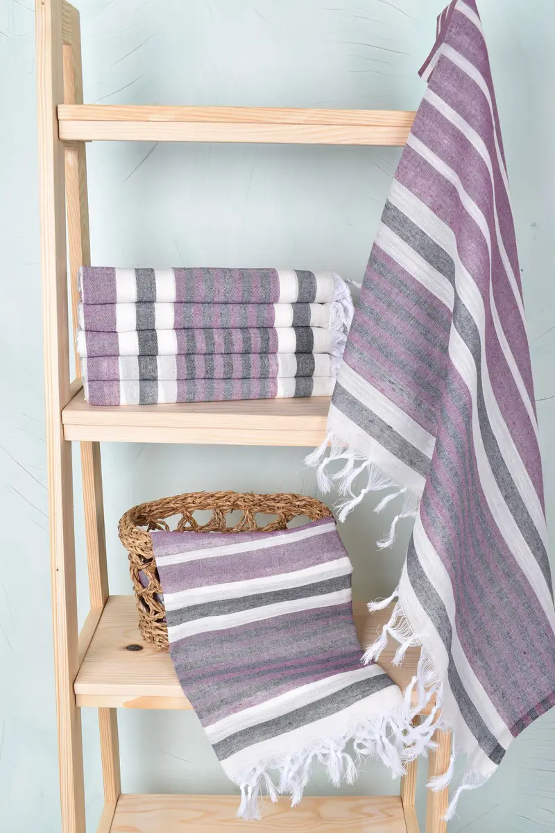 House Warming Gift, Turkish bath towel, Travel Towel, Beach towel, Travel towel, 68x40 Cotton Striped Towel, Soft and absorbent Turkish towel - 3
