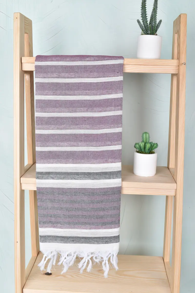 House Warming Gift, Turkish bath towel, Travel Towel, Beach towel, Travel towel, 68x40 Cotton Striped Towel, Soft and absorbent Turkish towel - 8
