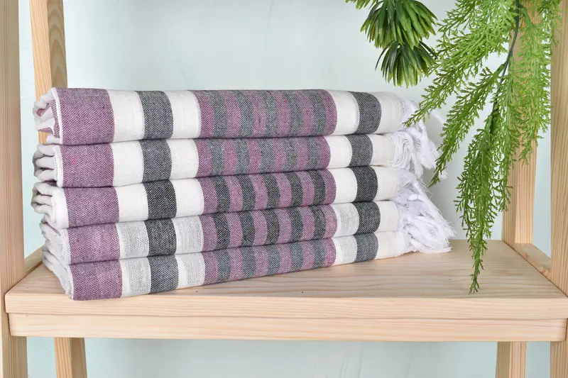 House Warming Gift, Turkish bath towel, Travel Towel, Beach towel, Travel towel, 68x40 Cotton Striped Towel, Soft and absorbent Turkish towel - 2