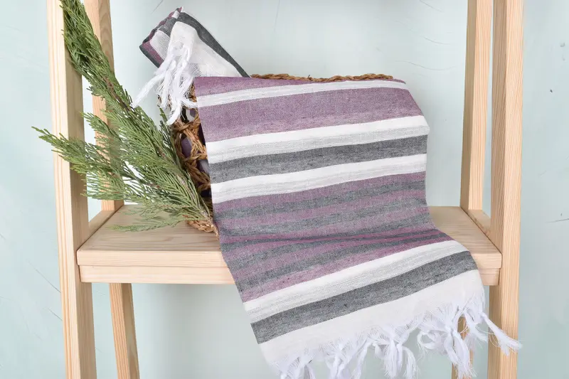 House Warming Gift, Turkish bath towel, Travel Towel, Beach towel, Travel towel, 68x40 Cotton Striped Towel, Soft and absorbent Turkish towel - 4