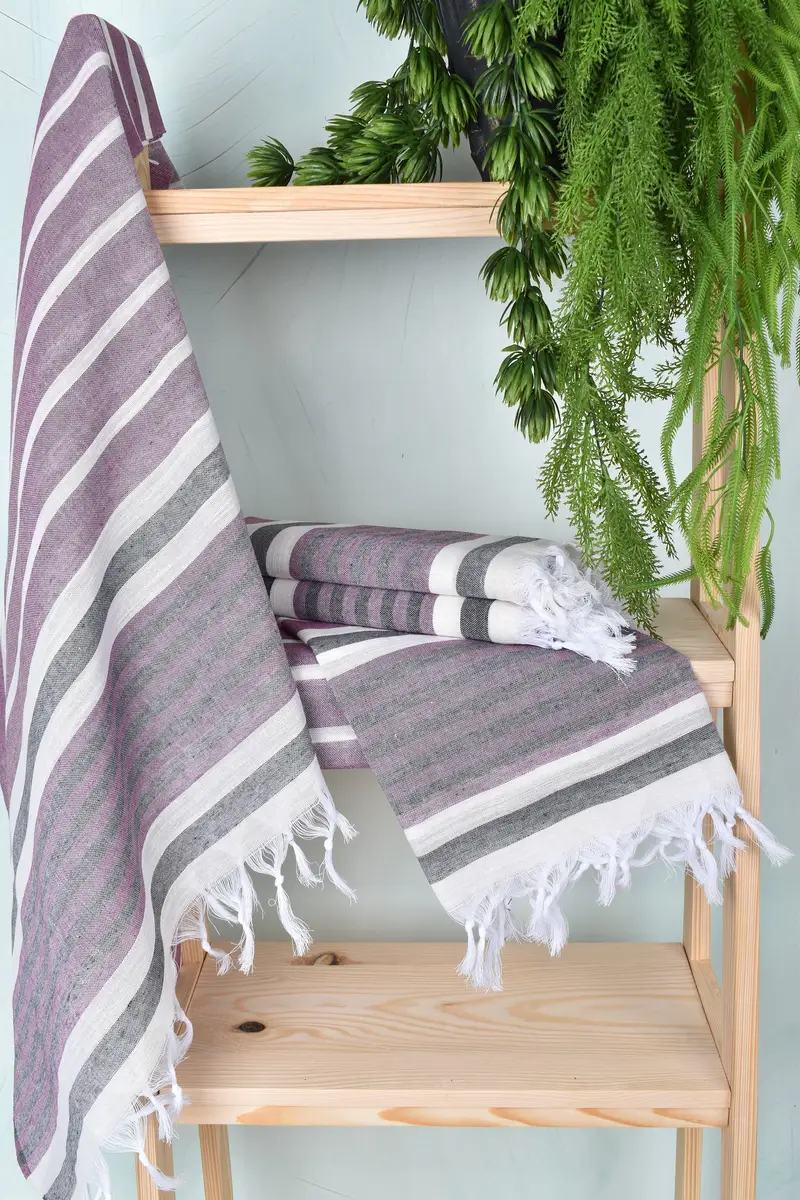 House Warming Gift, Turkish bath towel, Travel Towel, Beach towel, Travel towel, 68x40 Cotton Striped Towel, Soft and absorbent Turkish towel - 6