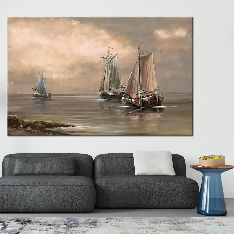 Seascape Wall Art, Coastal Wal Decor, Vintage View Wall Art, Home Decor, Farmhouse Wall Art,  Saloon Wall Art, Home Decor, Sea Wall Art, - 2