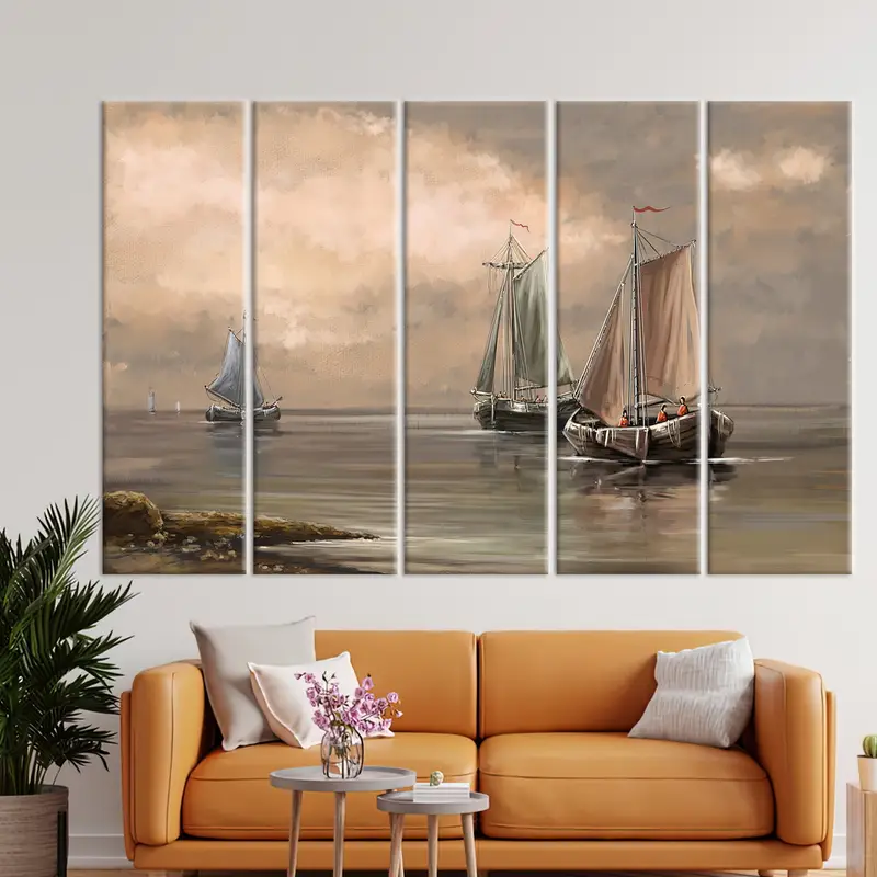 Seascape Wall Art, Coastal Wal Decor, Vintage View Wall Art, Home Decor, Farmhouse Wall Art,  Saloon Wall Art, Home Decor, Sea Wall Art, - 4