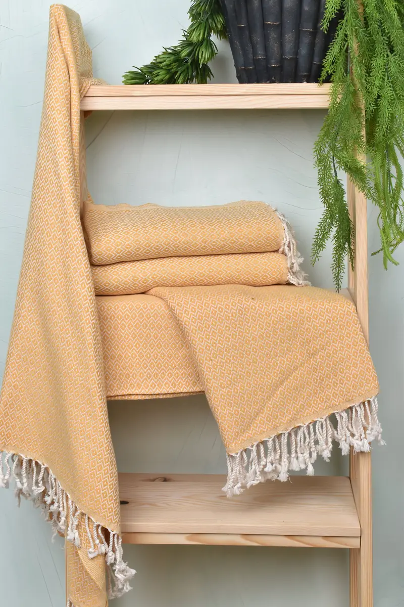 Turkish hand towel, Personalized Gifts, 70x40 Cotton Diamond Towel, Turkish fouta towel for outdoor use, Best Beach Towel, Holiday Towel, Gift Towel - 6