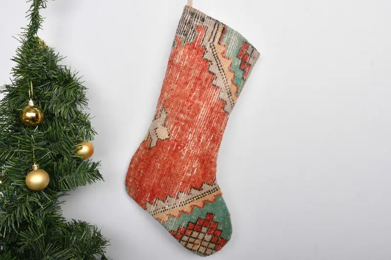 7-Inch Christmas Ornaments Pattern Stocking, Durable Holiday Stocking
