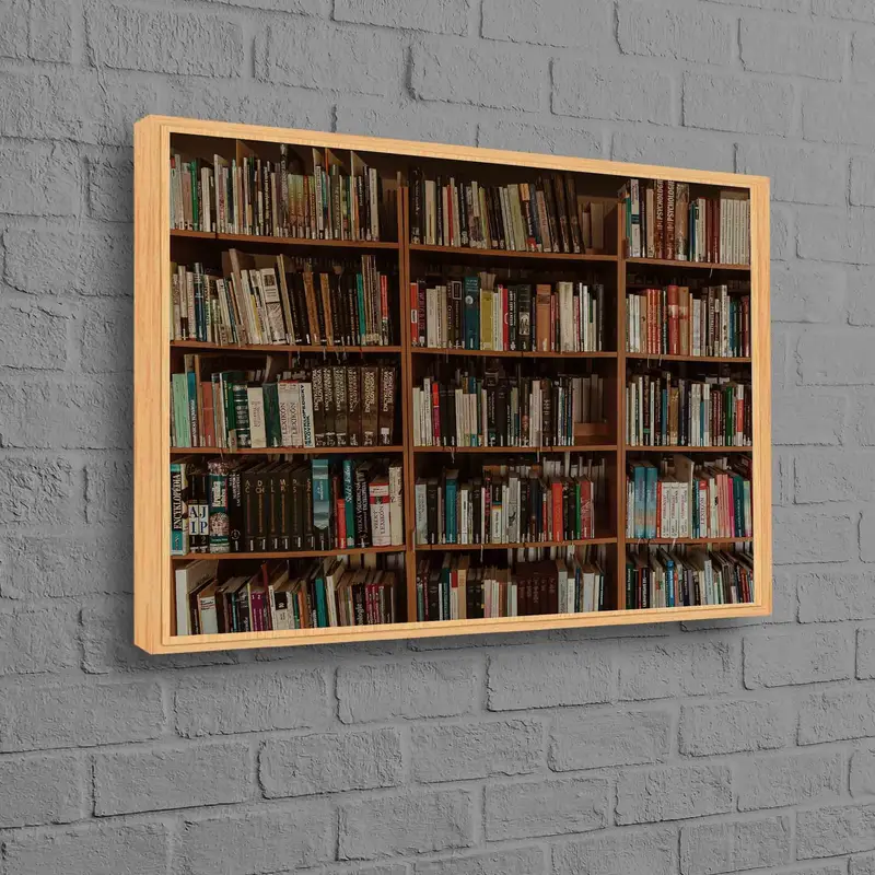 Impresión en lienzo elegante: fotografía de biblioteca para amantes de los libros
