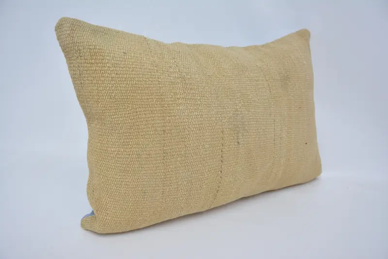Home Decor Pillow, Kilim Pillow Cover, Crochet Pattern Pillow Cover, Pillow Cover, 16x24 Beige Pillow Cover, Vintage Kilim Throw Pillow - 3